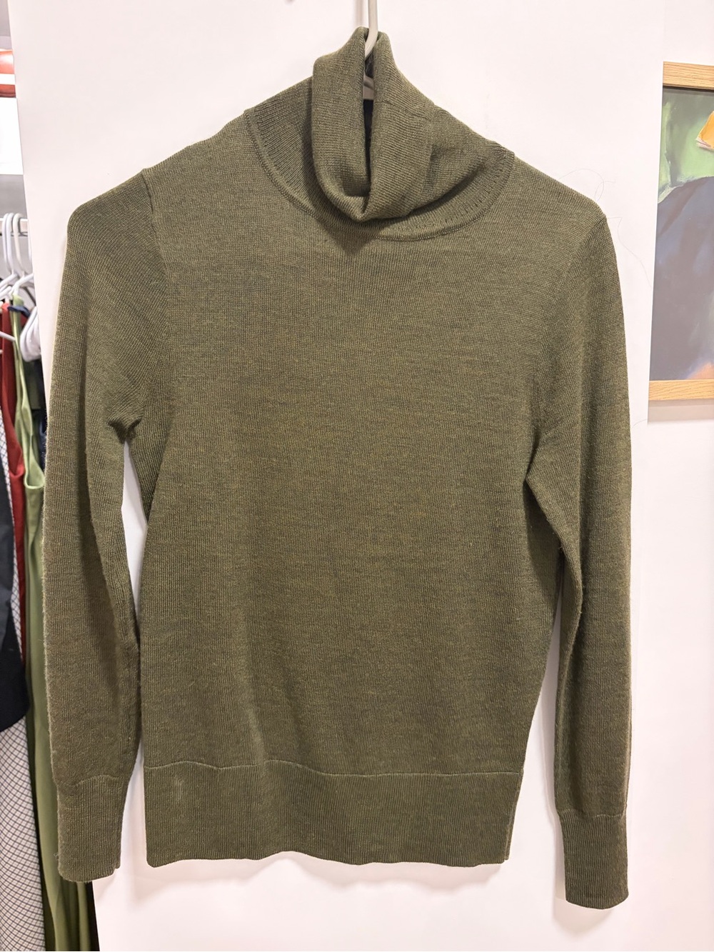 J. Crew Olive Wool Turtleneck Sweater